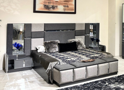 Bedroom Luxury Double bed 2x Bedside tables Complete's Modern Furnishings