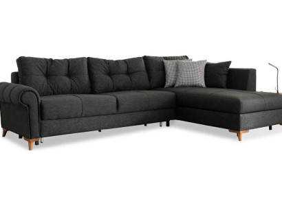 Black Corner sofa Modern L-shape Couch Living room Upholstery Corner sofa new