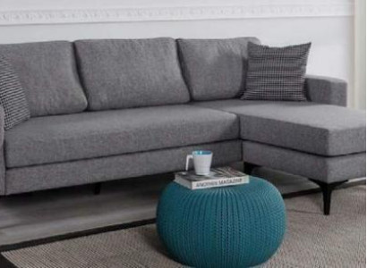 Living room Set L-shape Gray Sofa Upholstered furniture Designe Couch Corner sofa