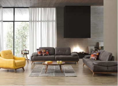 Stylish living room designer suite three-seater modern armchair 2 pieces