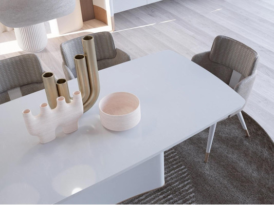 Design Dining room Complete 7-piece Dining table Modern Sideboard Wooden cabinet new Display case