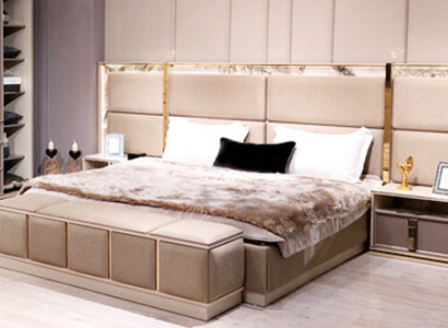 Modern Suite Furnishings Bedroom Bed 2xNight Tables Design Furniture new
