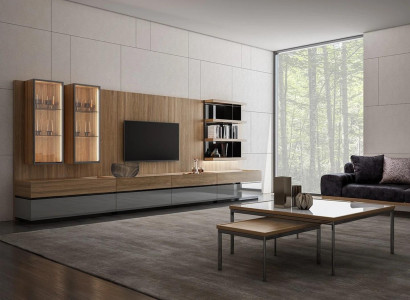 Modern Design Furnishings Wall unit Set TV lowboard wall shelves wooden furniture new