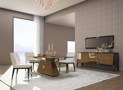 Luxury Modern Furniture Dining room Dining table Design 4x Chairs Dining set Sideboard