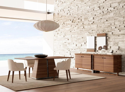 Modern Dining room Dining table 4x Chairs Dining set Sideboard Luxury Furniture 2x Mirror