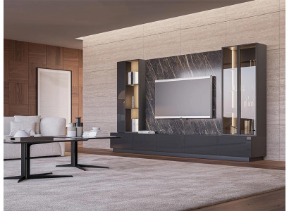 Living room furniture Complete e Set 6pcs Designer Wall unit Wooden furniture Luxury Furnishings