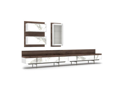 Modern luxury wall unit 2x TV lowboard complete wall cabinet hanging display case new