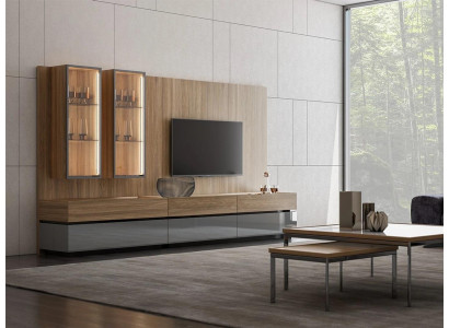 Luxury Complete Wall unit Brown Furniture Designer Set Furnishings TV Lowboard Modern