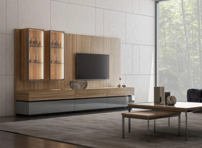Luxury Complete Wall unit Brown Furniture Designer Set Furnishings TV Lowboard Modern
