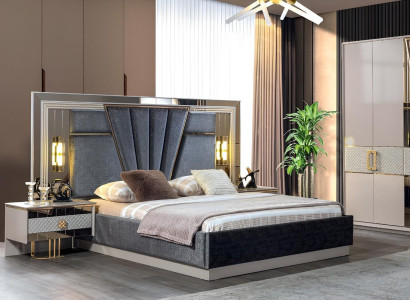 Bedroom Set Bed with 2x Bedside tables Complete luxury Furnishings Modern
