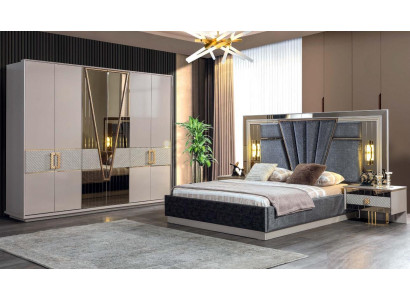 Modern Bedroom Set Design Furnishings new Furniture Bed with 2x Bedside tables