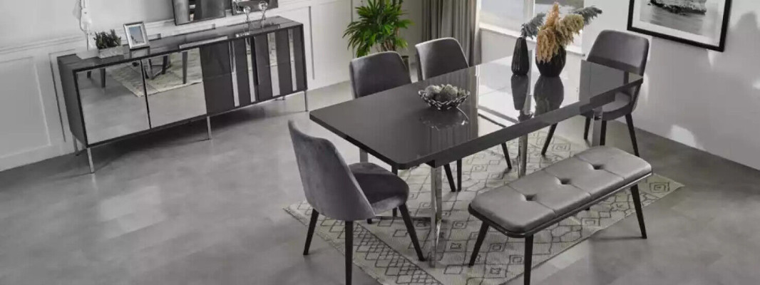 Dining room Table 4x Chairs 5pcs. Design Furniture Modern Set Suite new