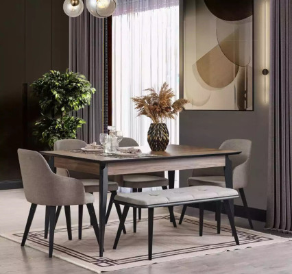 Dining set Dining set n Set Table 8 pieces. Set Sideboard 4x Chairs Group