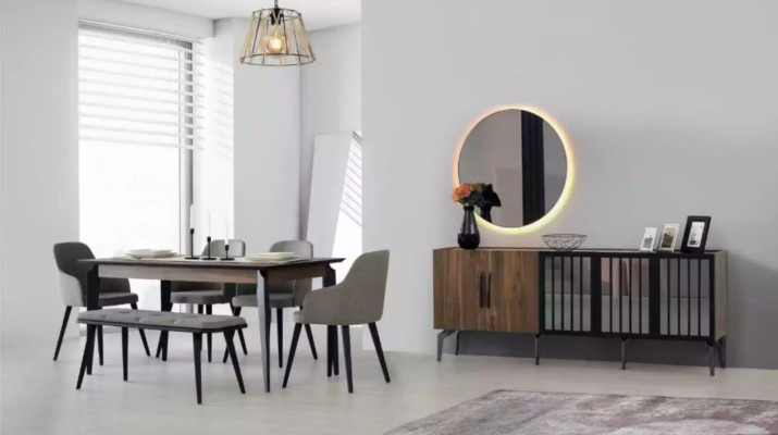 Dining set Dining set n Set Table 8 pieces. Set Sideboard 4x Chairs Group
