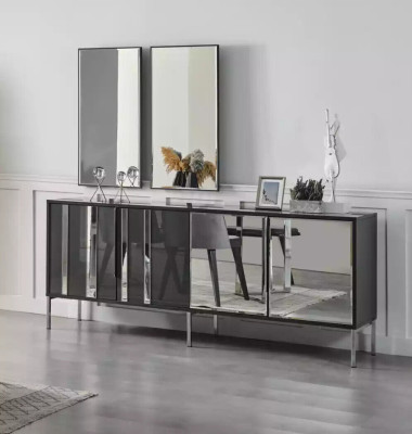 Sideboard with Mirror Wood Furniture Luxury Style Modern 2-piece Suite new