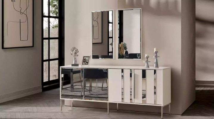 Luxury Sideboard with Mirror White Chest of drawers Modern Furniture Design Set new