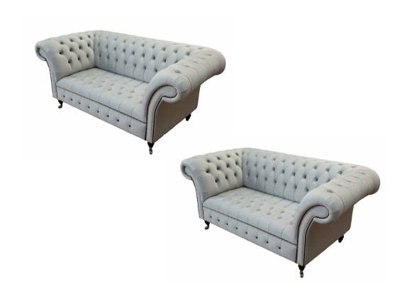 Chesterfield Sofa set Design Luxury Upholstery Sofa Couch Seat Suite