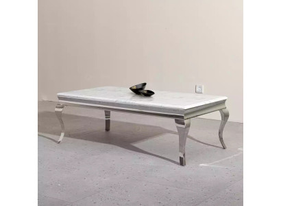 Coffee table Design Living room Luxury Table Sofa Side table 130x70 Silver