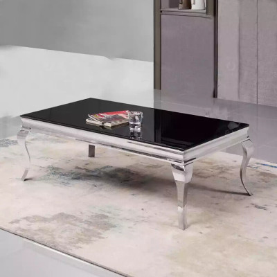 Coffee table Design Living room Luxury Table Sofa Side table 130x70 Silver