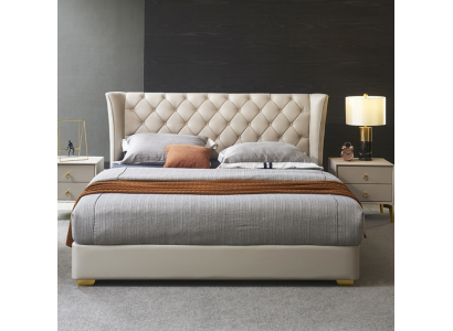 Chesterfield Design Bed Bedroom Imitation leather Upholstery 180x200 new