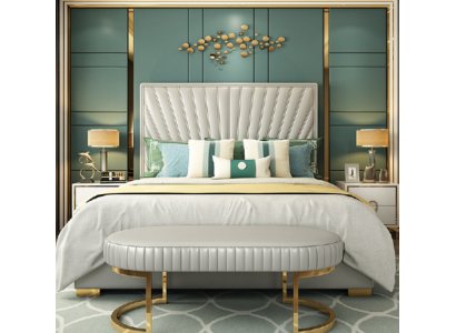 Wood Design Bed Double Luxury Modern Hotel Frame Sleep Room new