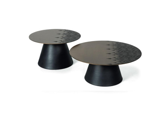 Set of 2x Coffee table Designer black Color Living room table Tables