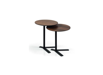Round Set 2x Side table Designer Furniture Living room brown Tables new