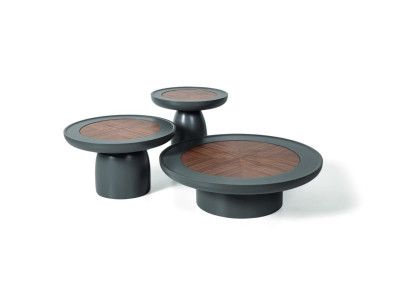 Modern Luxury Coffee table gray Color Round 3x Furniture Design Living room Tables