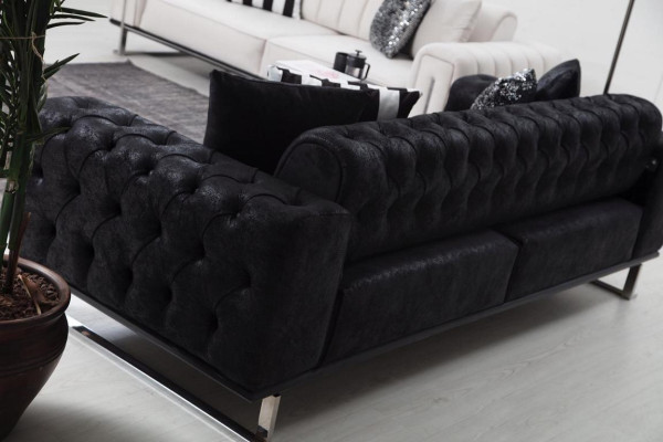 Living room set 2x three-seater sofa Chesterfield couch design armchair luxury furniture