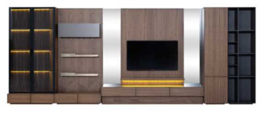 Living room Wall unit TV-cabinet Lowboard Wood Brown Furniture TV new xxl 530cm