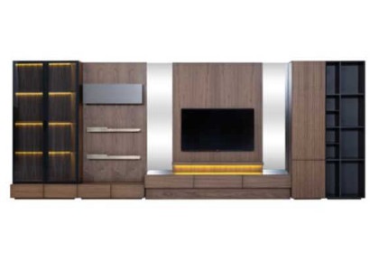 Living room Wall unit TV-cabinet Lowboard Wood Brown Furniture TV new xxl 530cm