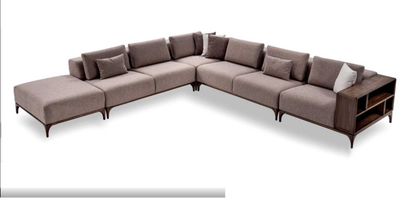Living room Corner sofa L-shape Wood Modern Luxury Design Corner suite Corner sofa