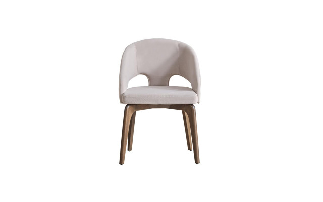 White Dining room chair Stylish single seater upholstered chairs Modern wooden feet