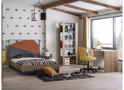 Complete e Bed Children's furniture Children's bed Children's room Wood Gray Set 4 pieces