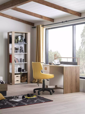 Children's Desk Bookshelf Wood Brown Set 2 Pieces Office