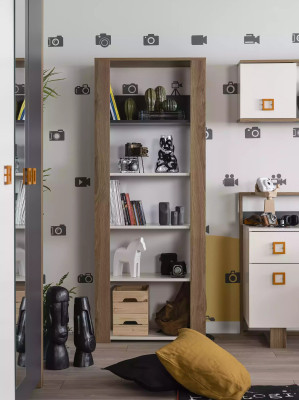 Children's Desk Bookshelf Wood Brown Set 2 Pieces Office