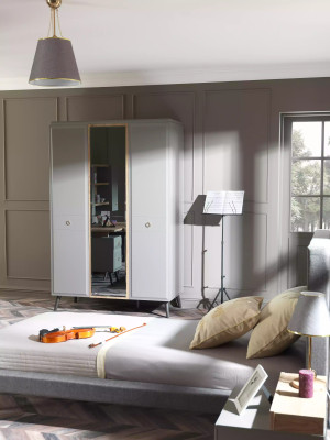 Youth bed bedroom furniture wooden bed complete e bed gray set 5 pieces