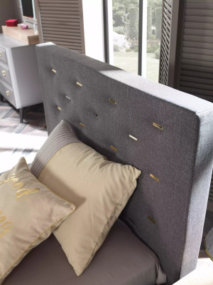 Suite Youth Bed Bedside table Childrens room Bed Wood Gray 120 cm 2-piece