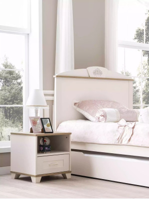 Functional bed pull-out children's bed bed white set 5 pieces wooden bed