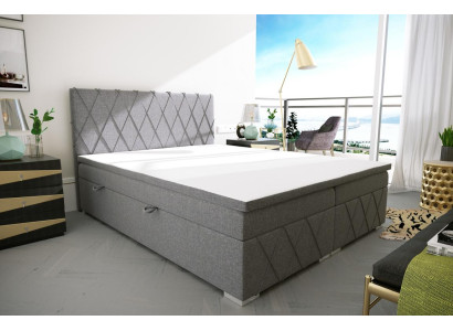 Double Luxury Gray Box Spring Bed Design Bed Upholstered bed Bedroom Textile