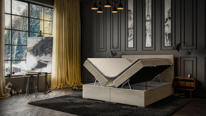 Luxury Bedroom Bed Double Upholstered bed Modern Design Furniture Box Spring Bed