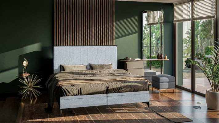 Bed Modern Double bed Designer Bedroom Upholstery Fabric Furniture Beds