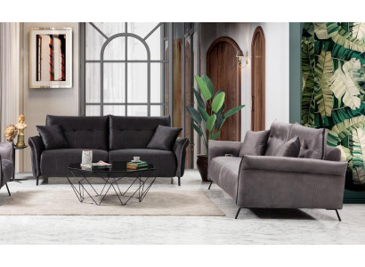 Sofa set Set 2 pieces Living room 2x Sofa Couch Three-seater Modern Furniture