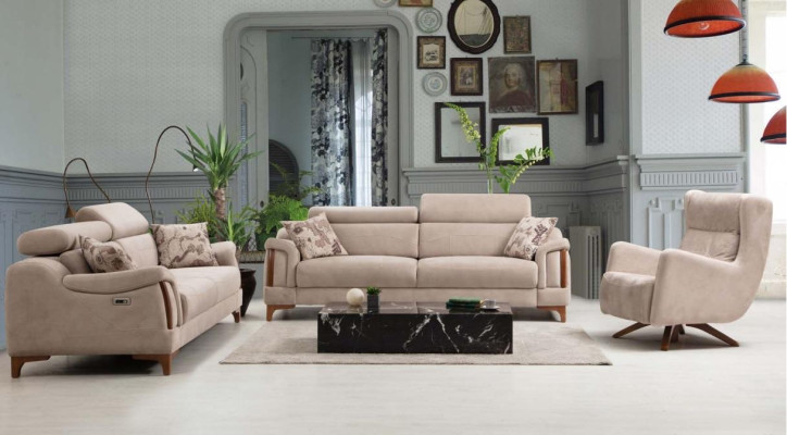 Sofa set Living room Three-seater Sofa Complete Single-seater Armchair Textile Furniture