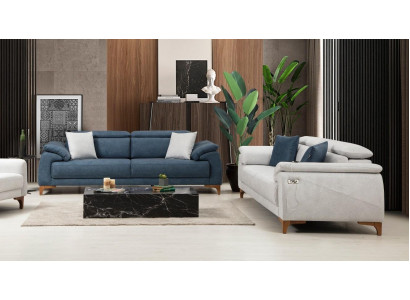 Modern three-seater 2x sofas couch sofa set complete textile furniture design