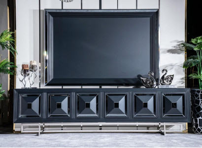 Living room TV Wardrobe tv television stander Wardrobe lowboard new Black