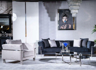 Living room Sofa set 3+1 Mirror Coffee table Seater Suite Design