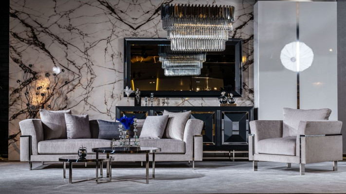 Dining room Complete Dining table 4 Chairs Sideboard with Mirror Set 7-piece Dining table new