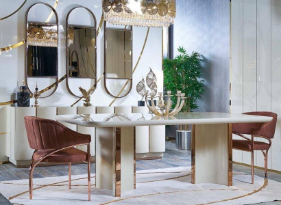 Luxury Tables Dining room Table Dining room Modern Gold stainless steel Immediately