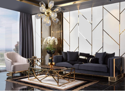 Sofa set sofa luxury armchair 3+1 seater coffee table side table set 4 pieces